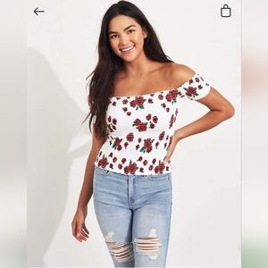 Smocked Floral Crop Top